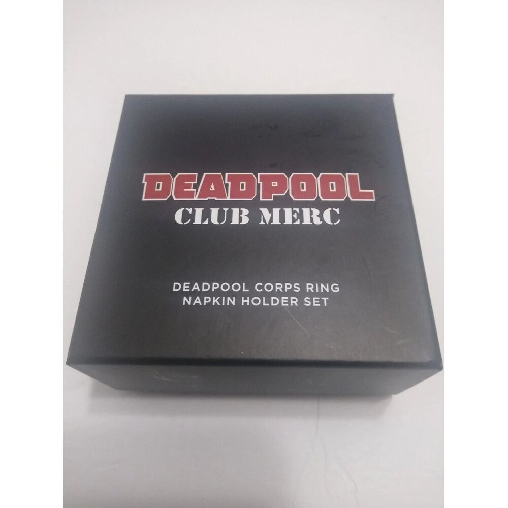 Loot Crate Deadpool Corps Napkin Rings Holder Set Merc Club Exclusive NIB - Picture 2 of 6